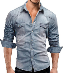 Basil – Smart-Casual Men's Jeans Shirt