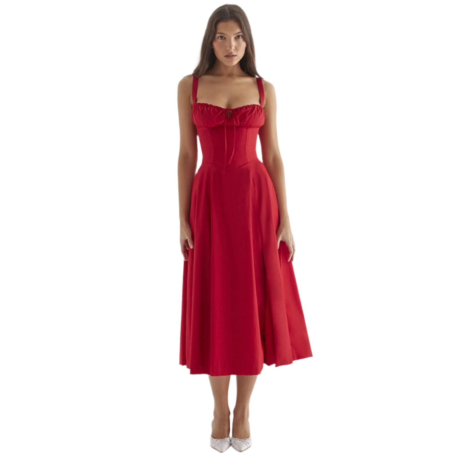 Isabella – Flattering Women's Midi Dress with Enchanting Floral Print