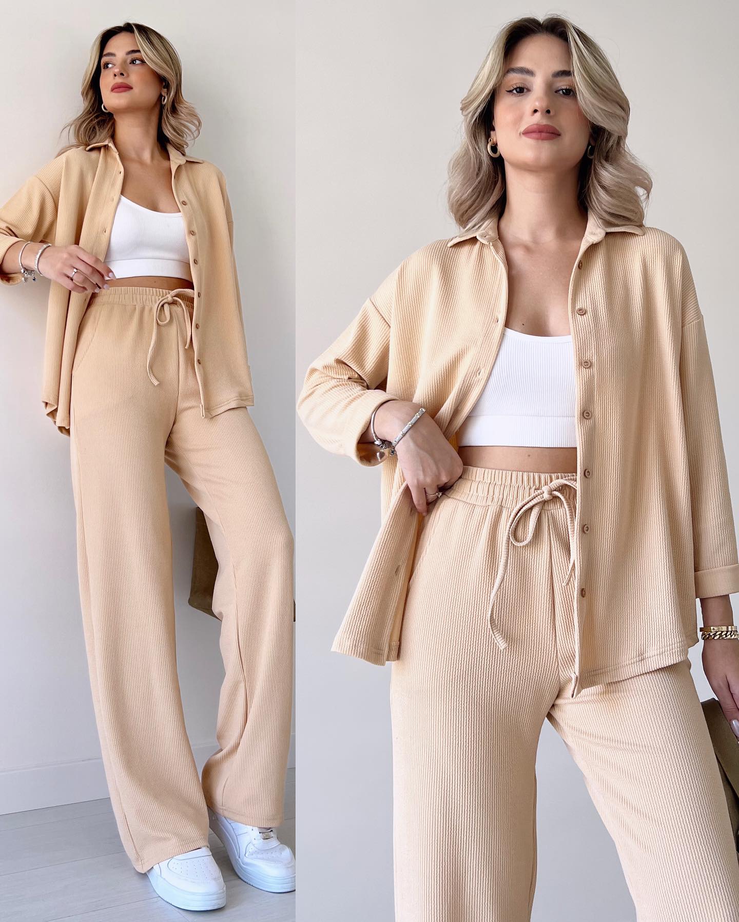 Zara – Front Button Two Piece Co-Ord Set for Women