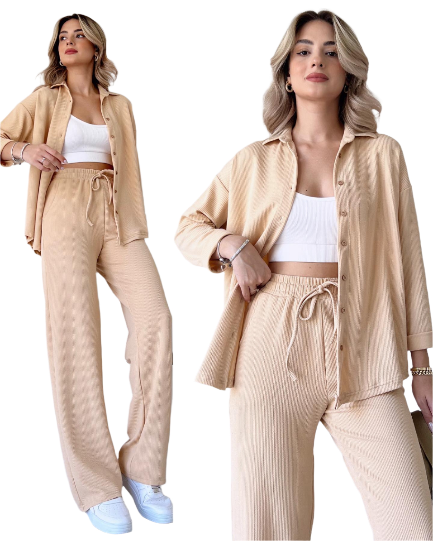 Zara – Front Button Two Piece Co-Ord Set for Women
