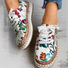 Alessia – Floral Embellished Vegan Leather Sneakers for Women