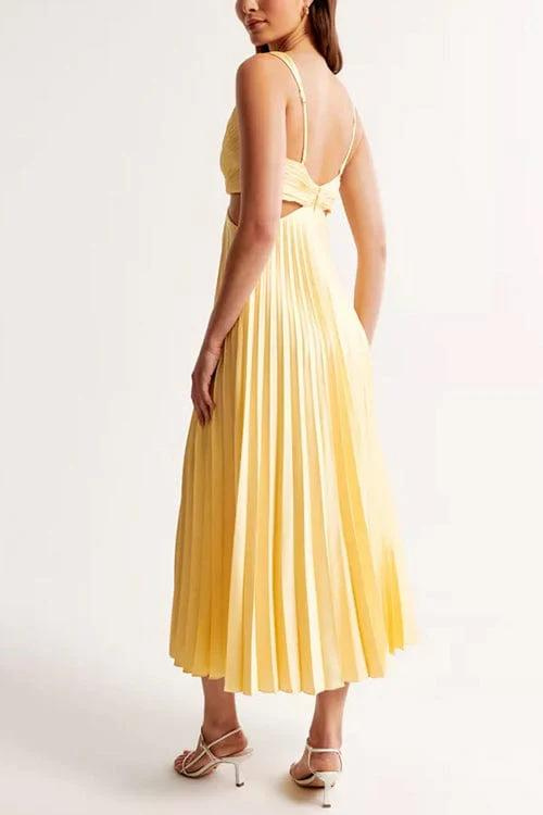Marina – Pleated Dress with Neckline