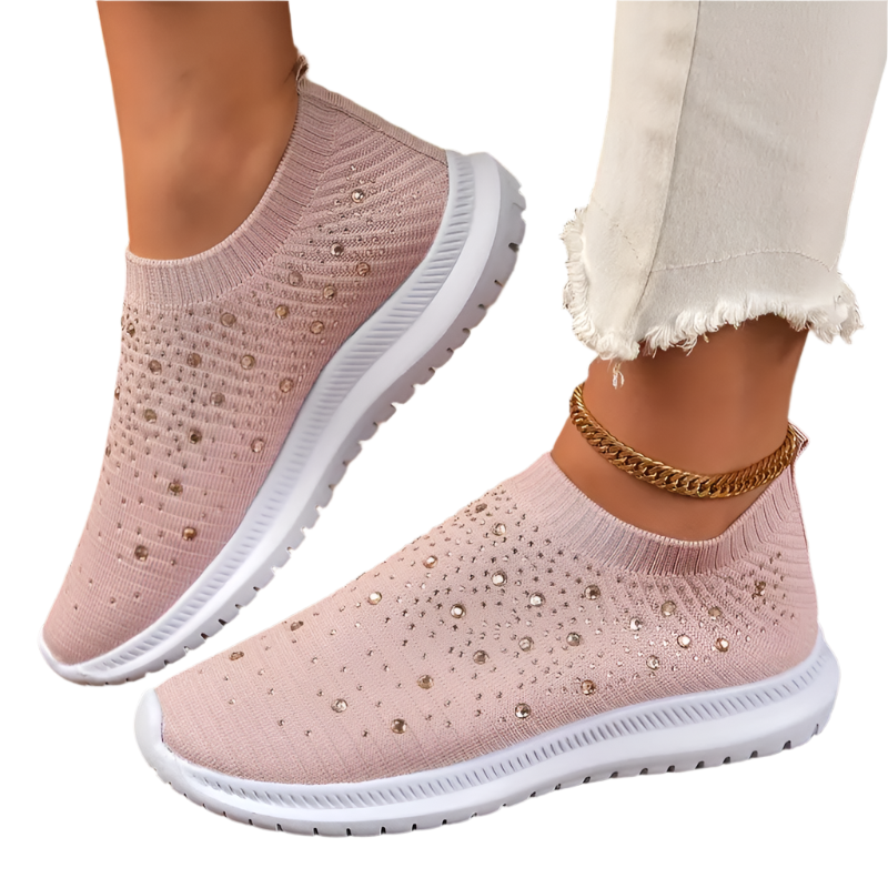 Lina – Glamorous Women’s Rhinestone Slip-on