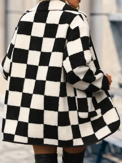 Elsea – Classic Black-and-White Checked Jacket for Women's