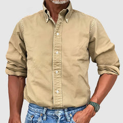 Omar – Vintage Wash Long Sleeve Shirt for Men