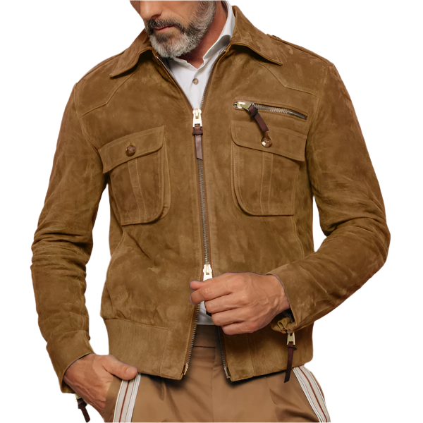 Alvin – Timeless Men’s Retro Suede Lapel Jacket