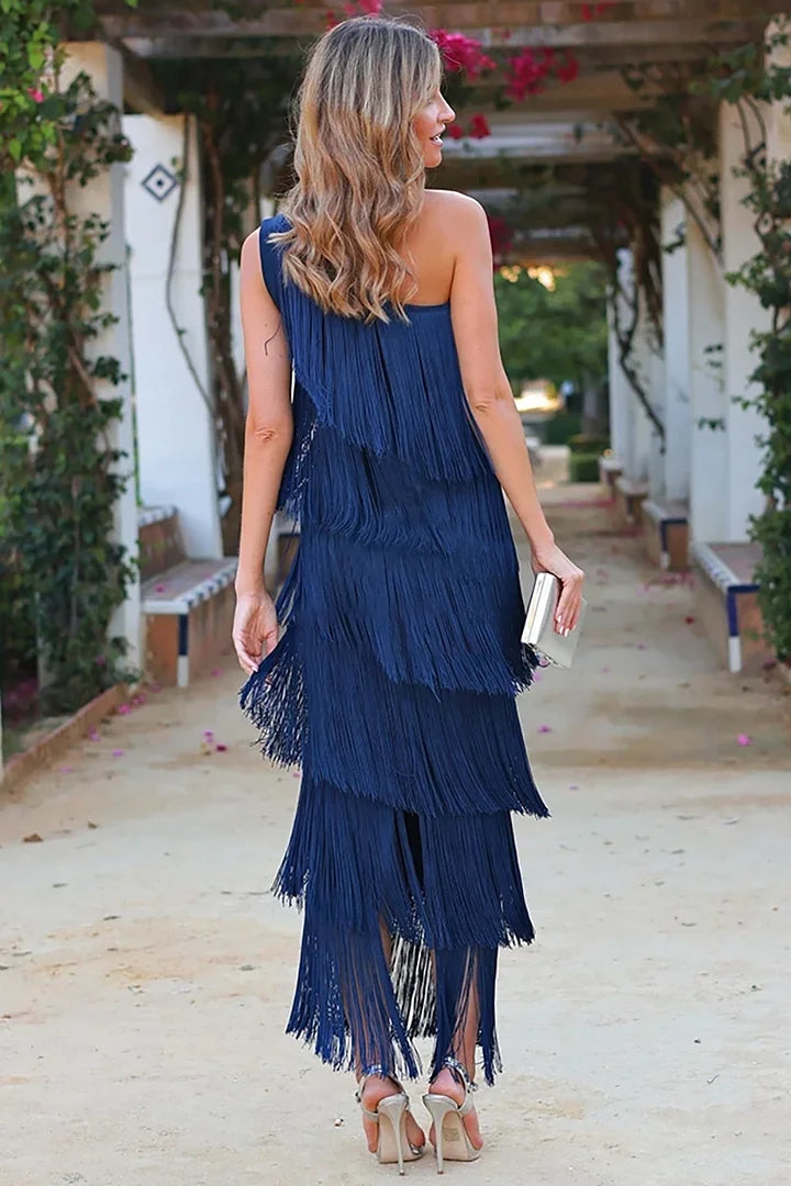 Adeline – Elegant Half-Shoulder Dress for Women