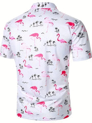 Amir– Flamingo-Print Men’s Casual  Shirt