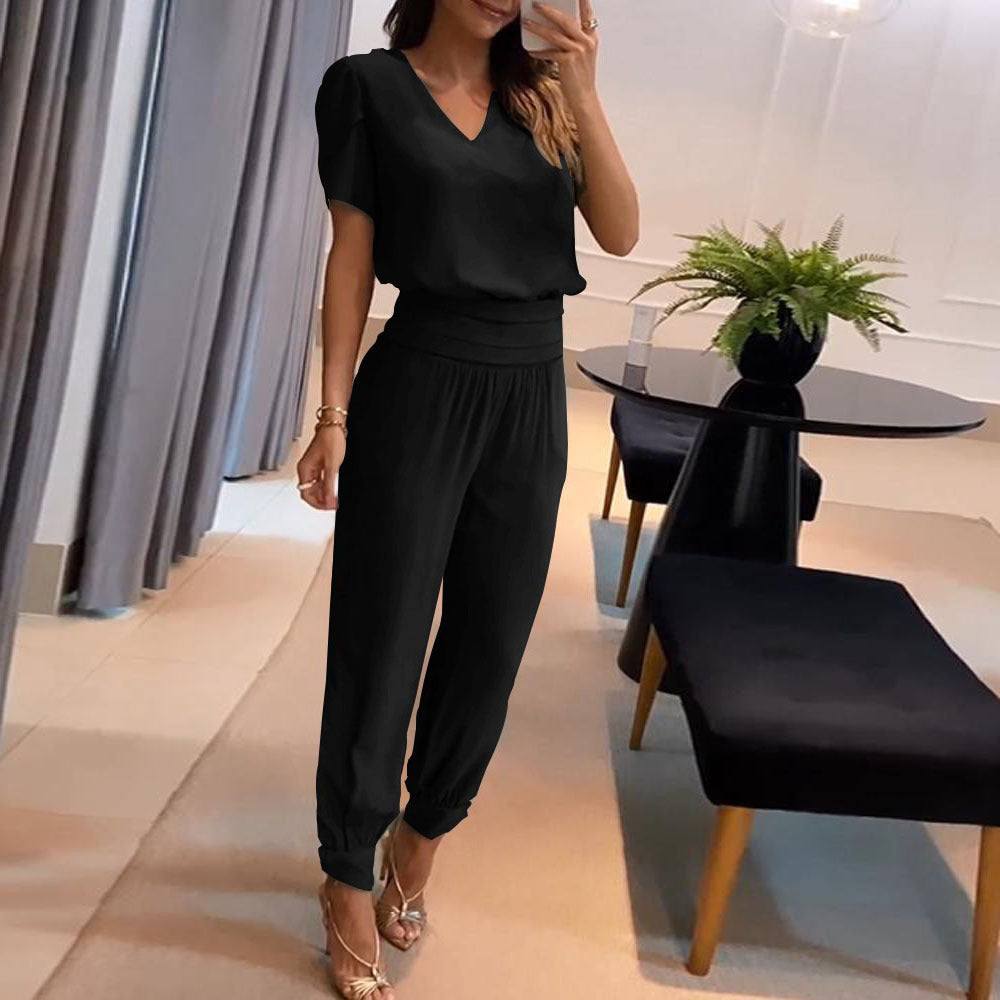 Chiara – Elegant Women’s Printed Blouse and Trousers Set