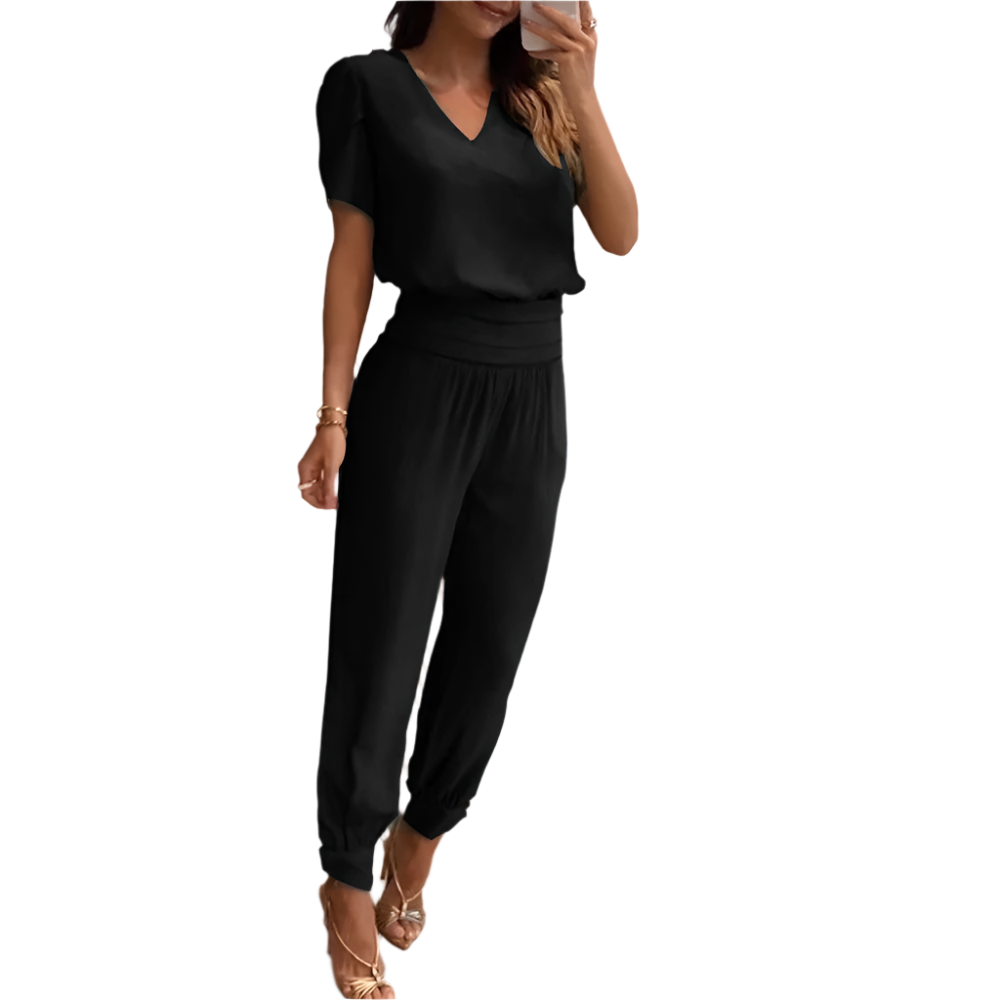 Chiara – Elegant Women’s Printed Blouse and Trousers Set