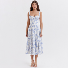 Isabella – Flattering Women's Midi Dress with Enchanting Floral Print