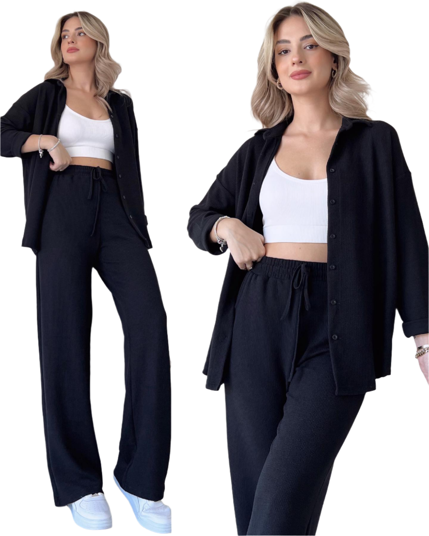 Zara – Front Button Two Piece Co-Ord Set for Women