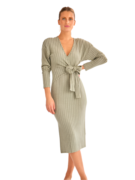 Aurelia – Timeless Cable Knit Wide Tie Dress