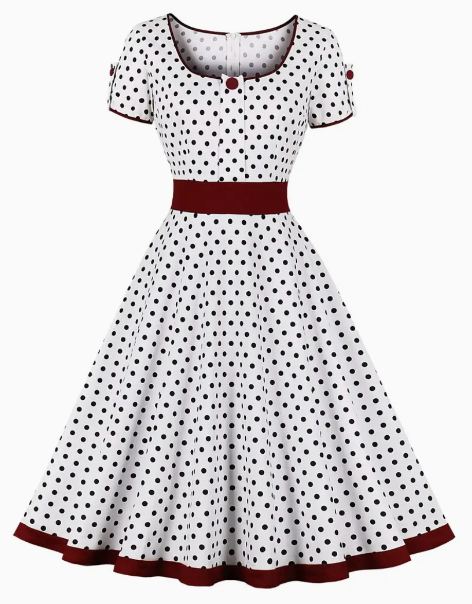 Retro Chic - Beautiful Vintage Polka Dot Dress for Spring/Summer