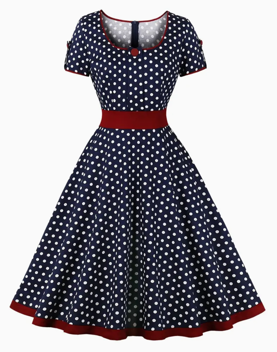 Retro Chic - Beautiful Vintage Polka Dot Dress for Spring/Summer