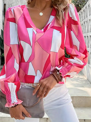 Aurélie – Geometric Summer Women’s Blouse