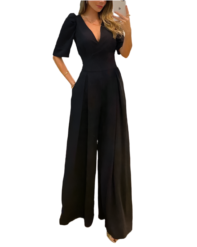 Nadine – Elegant Puff Sleeve Women’s Jumpsuit