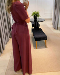 Nadine – Elegant Puff Sleeve Women’s Jumpsuit