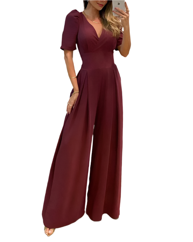 Nadine – Elegant Puff Sleeve Women’s Jumpsuit