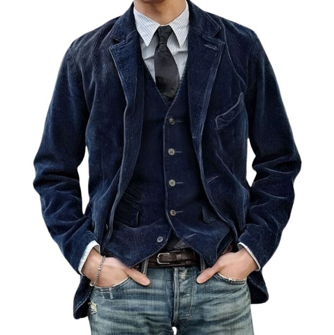 Gabriel – Vintage Velvet Coat & Vest Set for Men