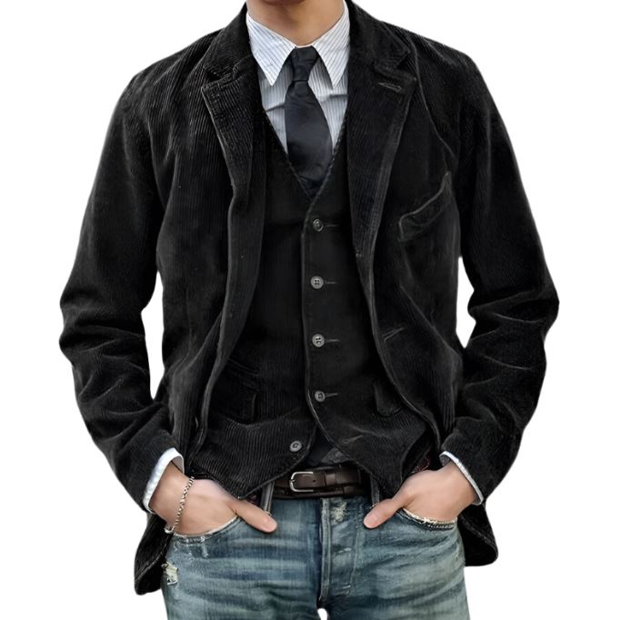 Gabriel – Vintage Velvet Coat & Vest Set for Men