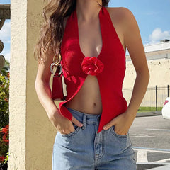 Isabella – Elegant Women's Summer Top with Rose Detail