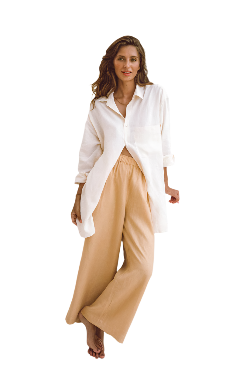 Eliana – Breathable Women’s Linen Pants in Caramel