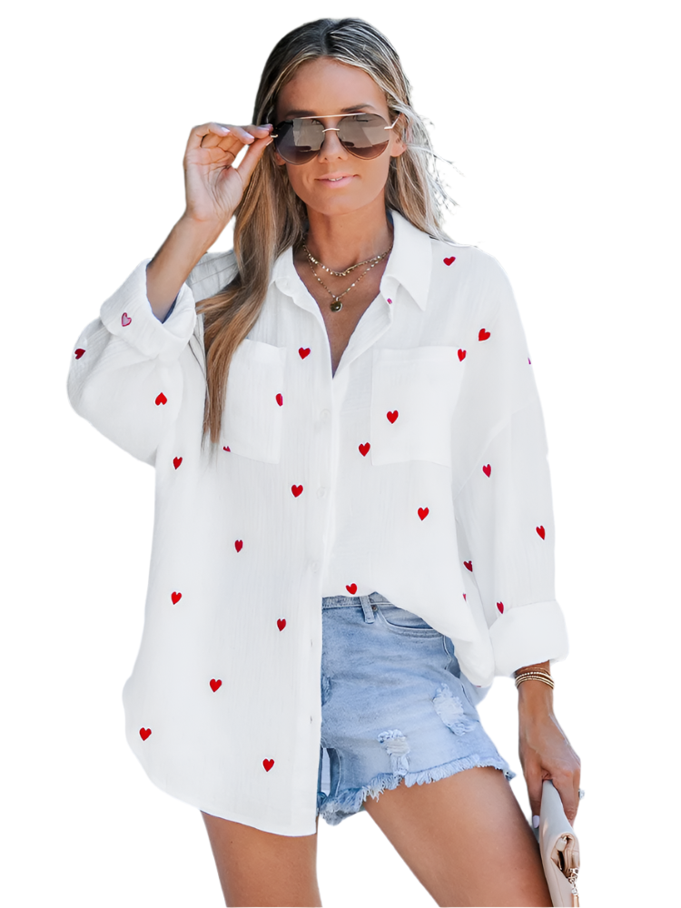 Clara – Romantic Women’s Long-Sleeve Heart Shirt