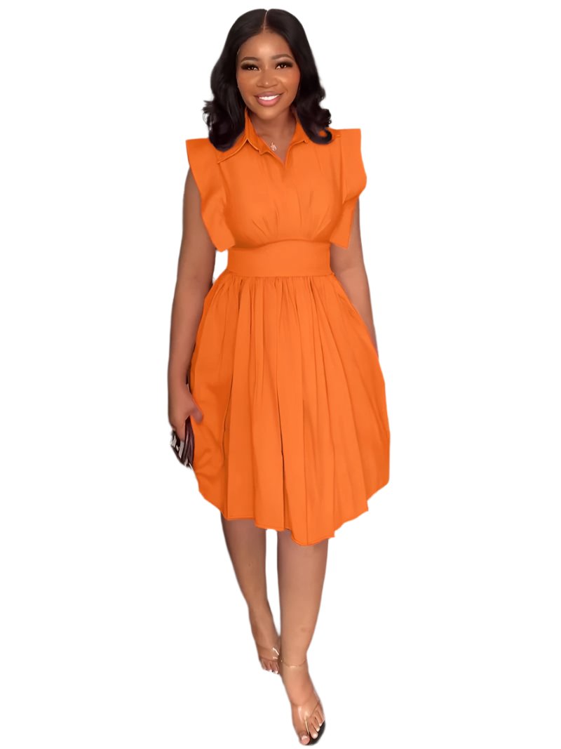 Edna – Women’s Ruffle Dress with Narrow Waist