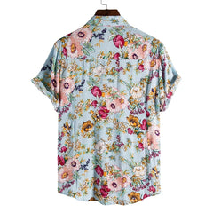 Floral Hawaiian Aloha Shirt Men 2022 Summer Short Sleeve Quick Dry Beach Wear Casual Button Down Vacation Clothing Chemise Homme