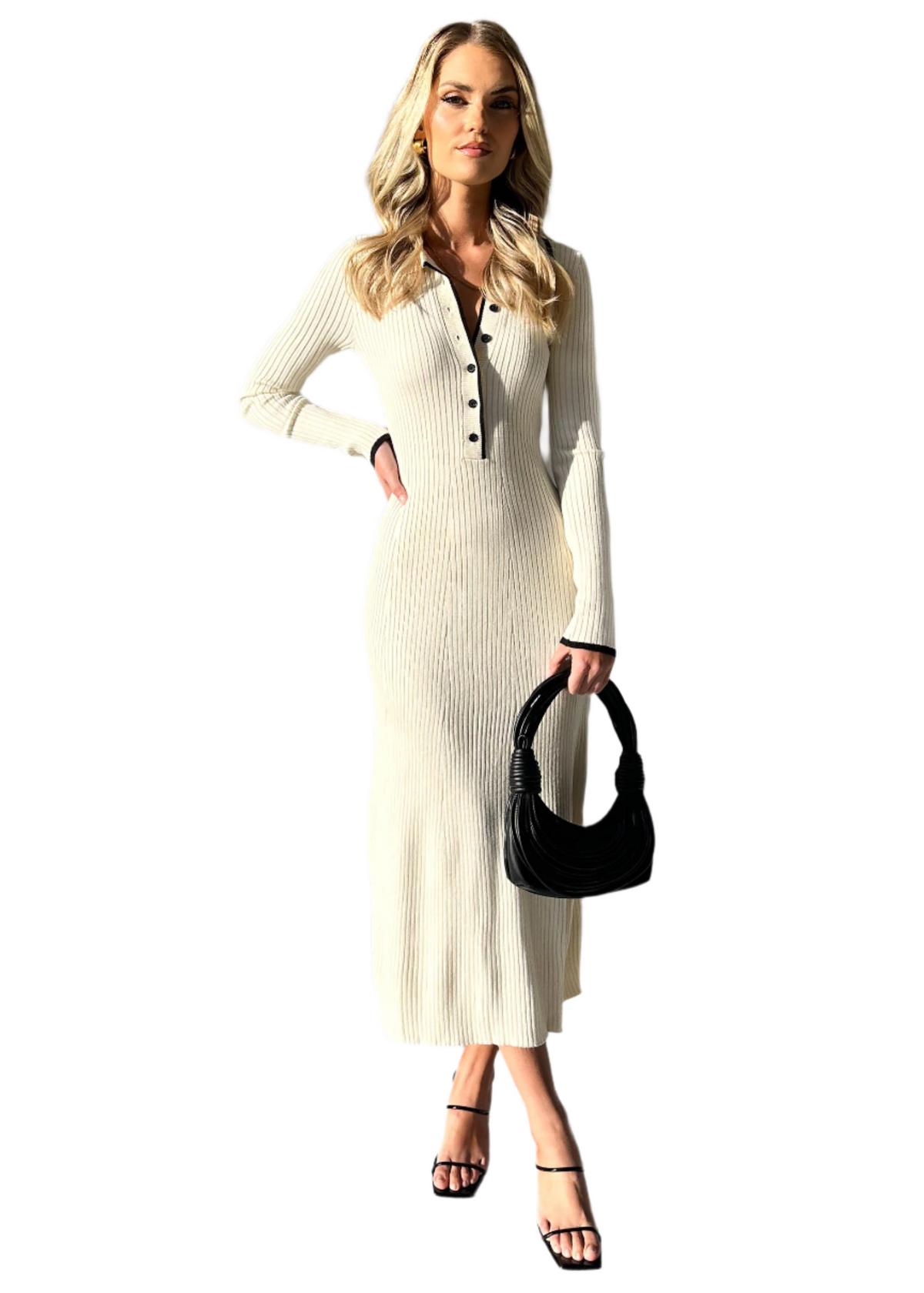 Bianca – Contrast Knit Dress for Women