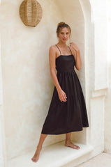 Coco – Black Linen Women’s Dress