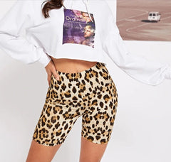 Dianne – Modern Women's Fitted Leopard Print High Waist Short Legging