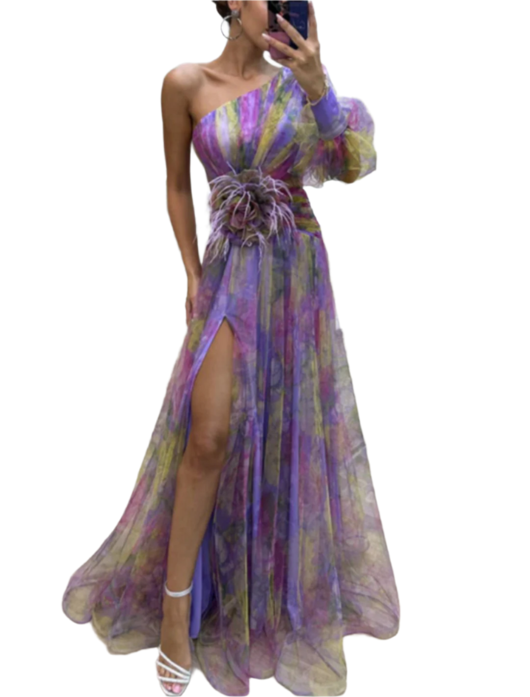 Giulia – Elegant One-Shoulder Floral Maxi Dress for Women