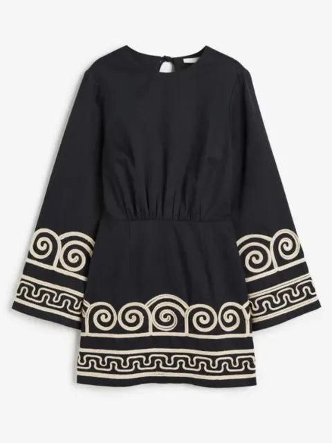Isabella – Women’s Embroidery Long Sleeve Spliced Dress