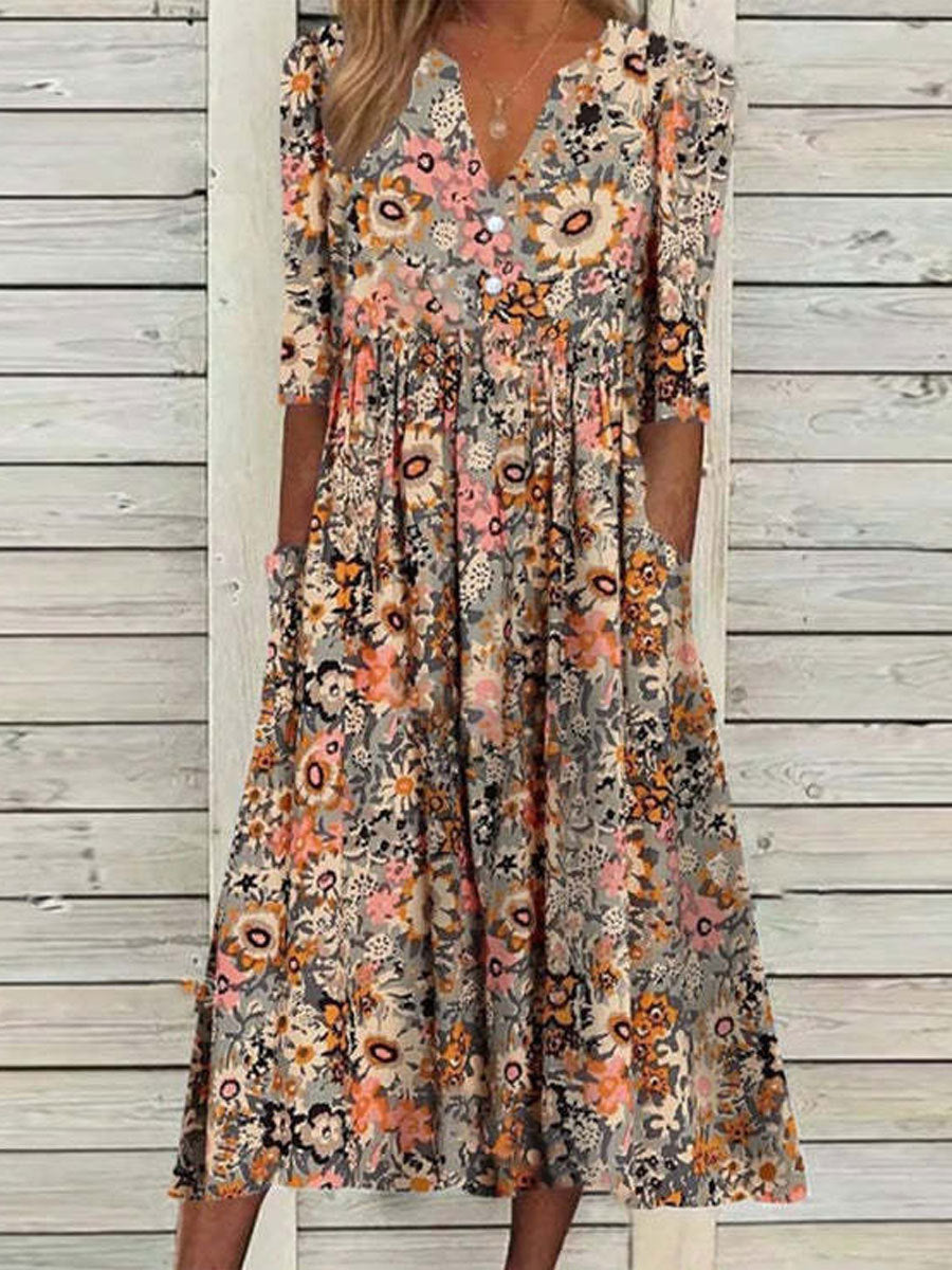 Anke - Stylish Floral Dress with Elegant Cut