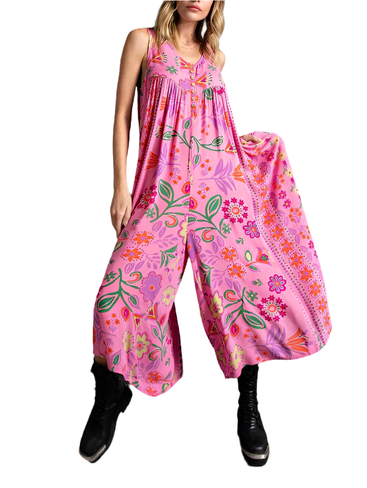 Sofia – Bohemian Floral Jumpsuit for Women