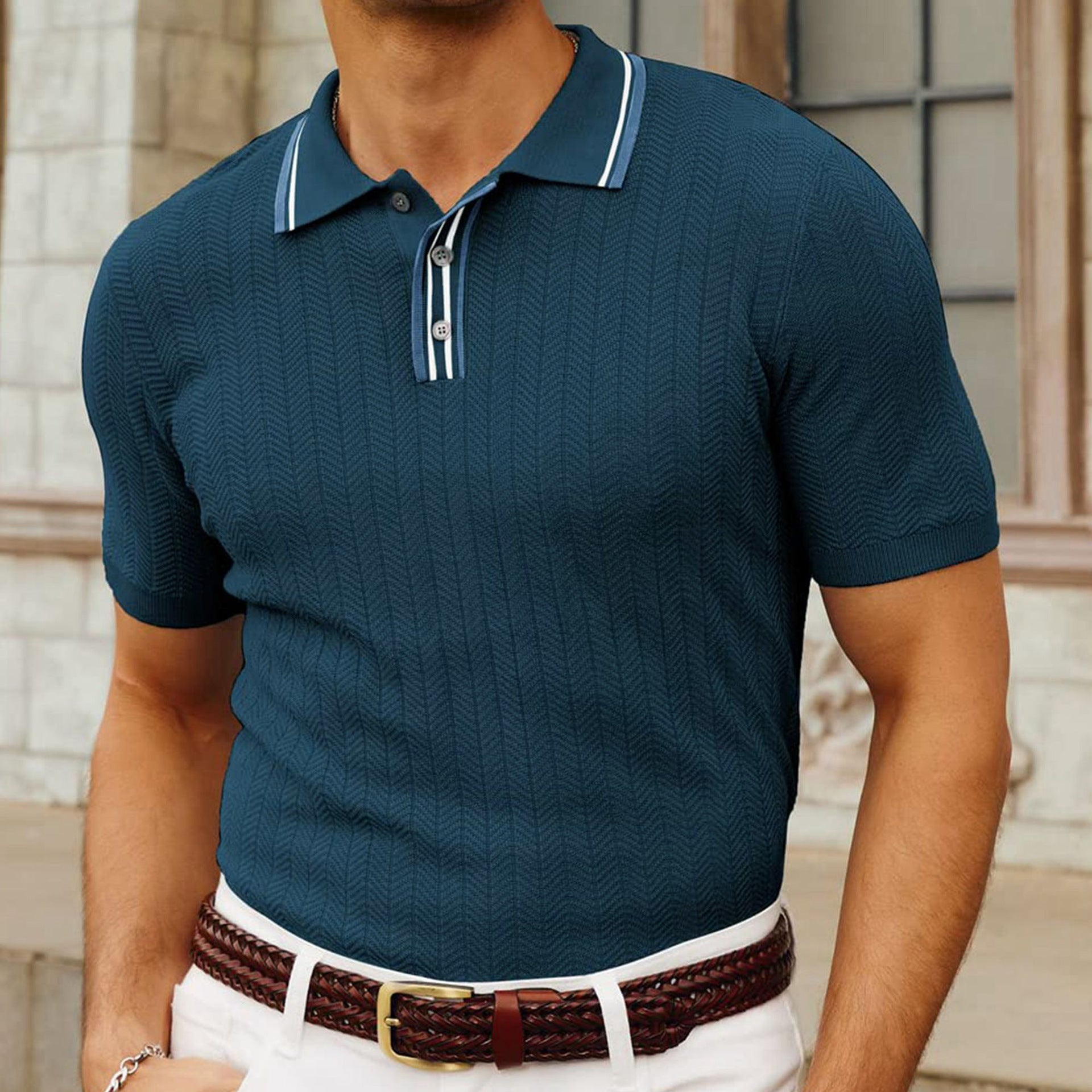 Lorenzo – Tailored Men’s Knitted Polo Shirt