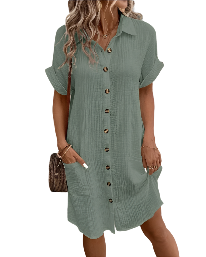Nissa – Elegant Women's Button-Up Dress