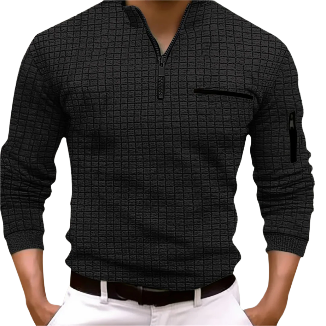 Luca – Modern Men’s Quarter Zip Long Sleeve Shirt