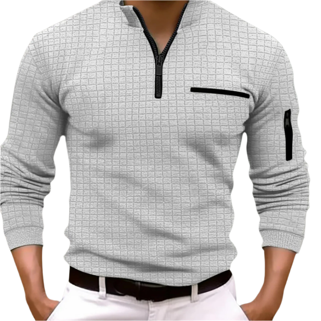 Luca – Modern Men’s Quarter Zip Long Sleeve Shirt