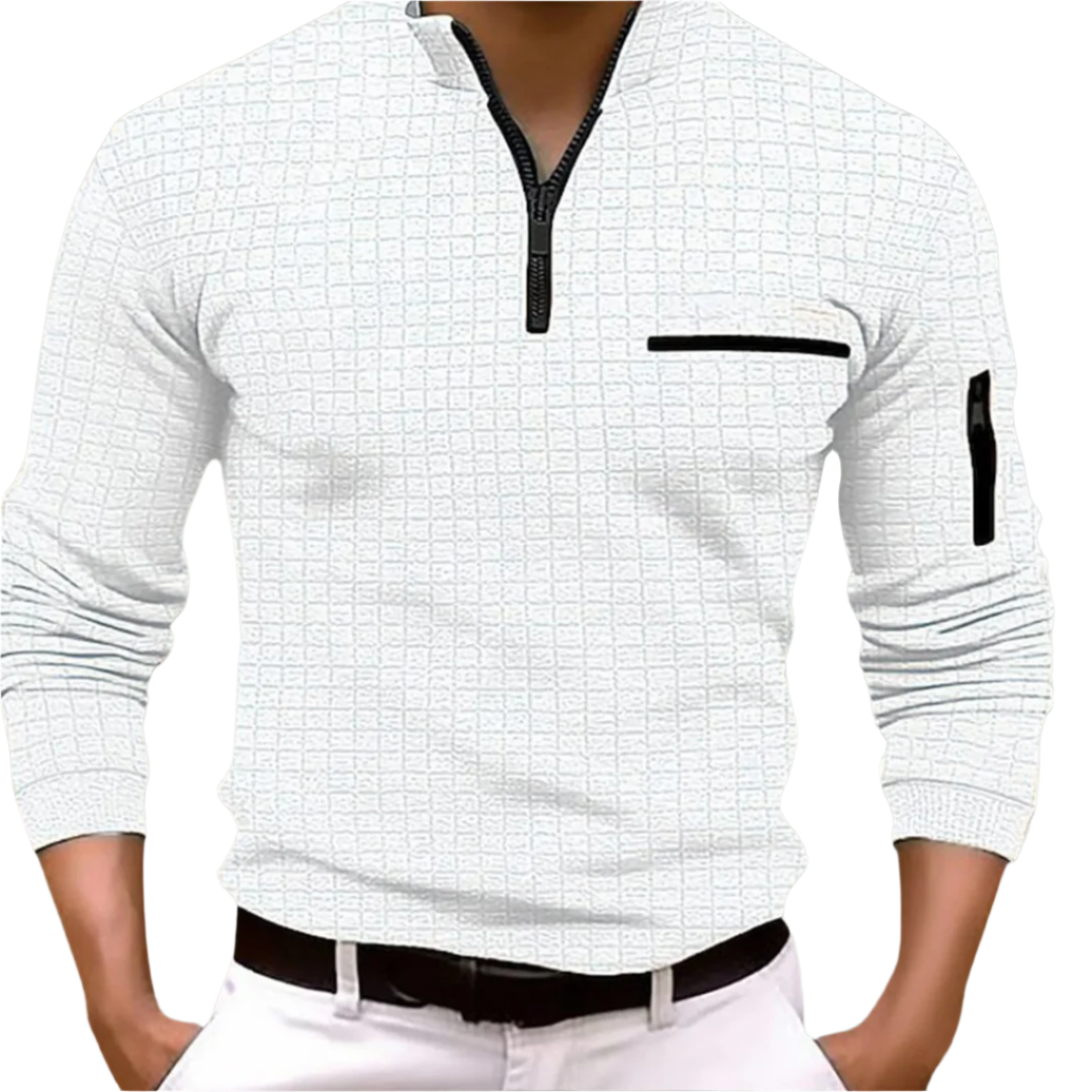 Luca – Modern Men’s Quarter Zip Long Sleeve Shirt