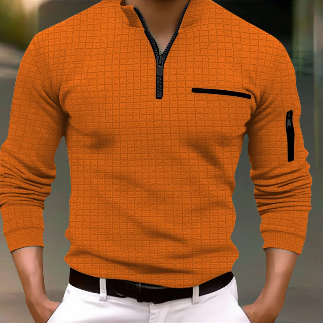 Luca – Modern Men’s Quarter Zip Long Sleeve Shirt
