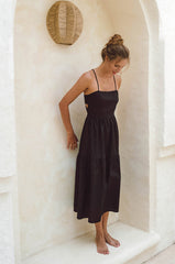 Coco – Black Linen Women’s Dress