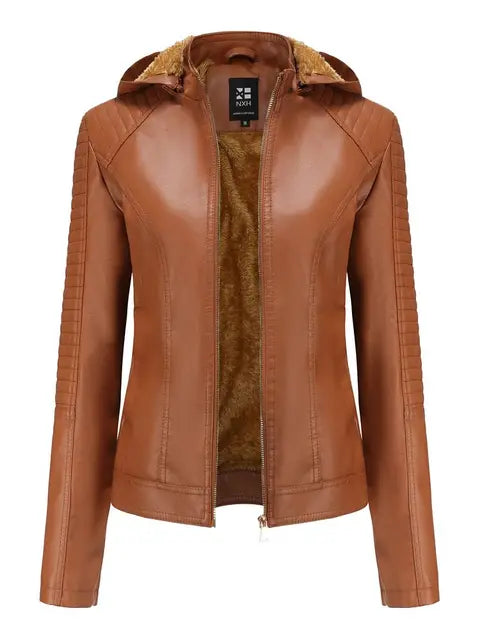 Lucia – Timeless Leather Women's Hoodie Jacket