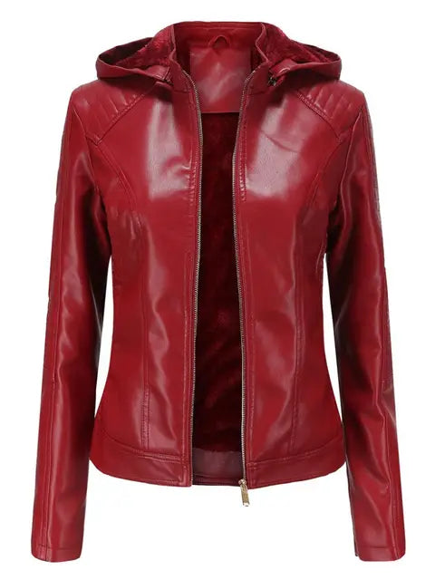 Lucia – Timeless Leather Women's Hoodie Jacket
