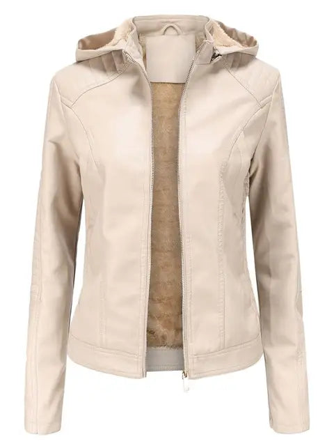 Lucia – Timeless Leather Women's Hoodie Jacket