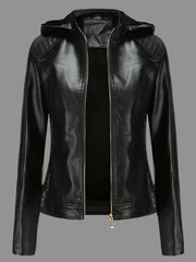 Lucia – Timeless Leather Women's Hoodie Jacket