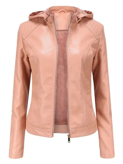 Lucia – Timeless Leather Women's Hoodie Jacket