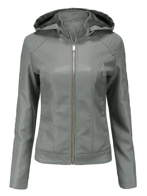 Lucia – Timeless Leather Women's Hoodie Jacket